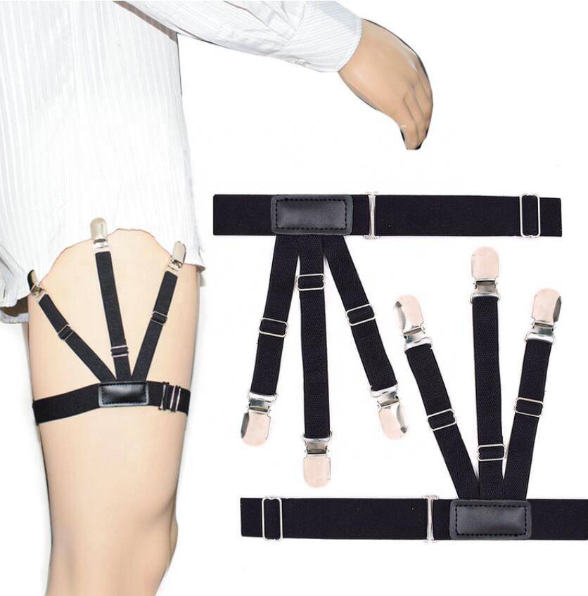 Amazon Hot Selling Men Elastic Band Garters / Non-slip Socks Shirt Stays Holder / Shirt Suspender